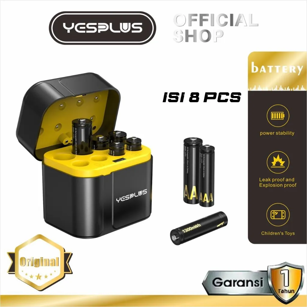Baterai + Charging Case YESPLUS YS-942 For AA/AAA Baterai isi Ulang 1300mAh-3700mAh Li-ion Baterai