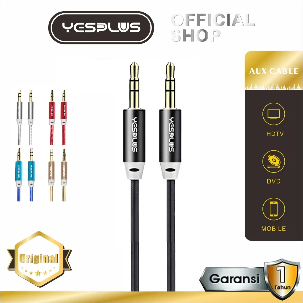 Kabel Aux Audio Yesplus YS-1414 3.5mm Male to Male Original