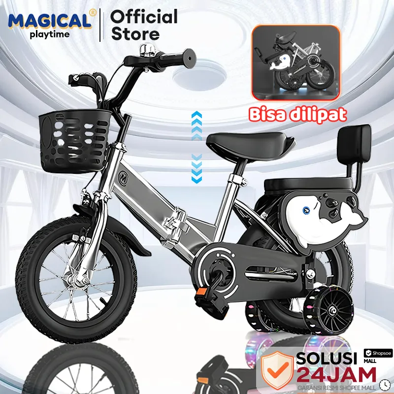 MAGICAL PLAYTIME Sepeda Anak Laki Laki,Sepeda Lipat,BMX,Dengan Roda Bantu Usia 2-8Tahun 12&14&16INCH