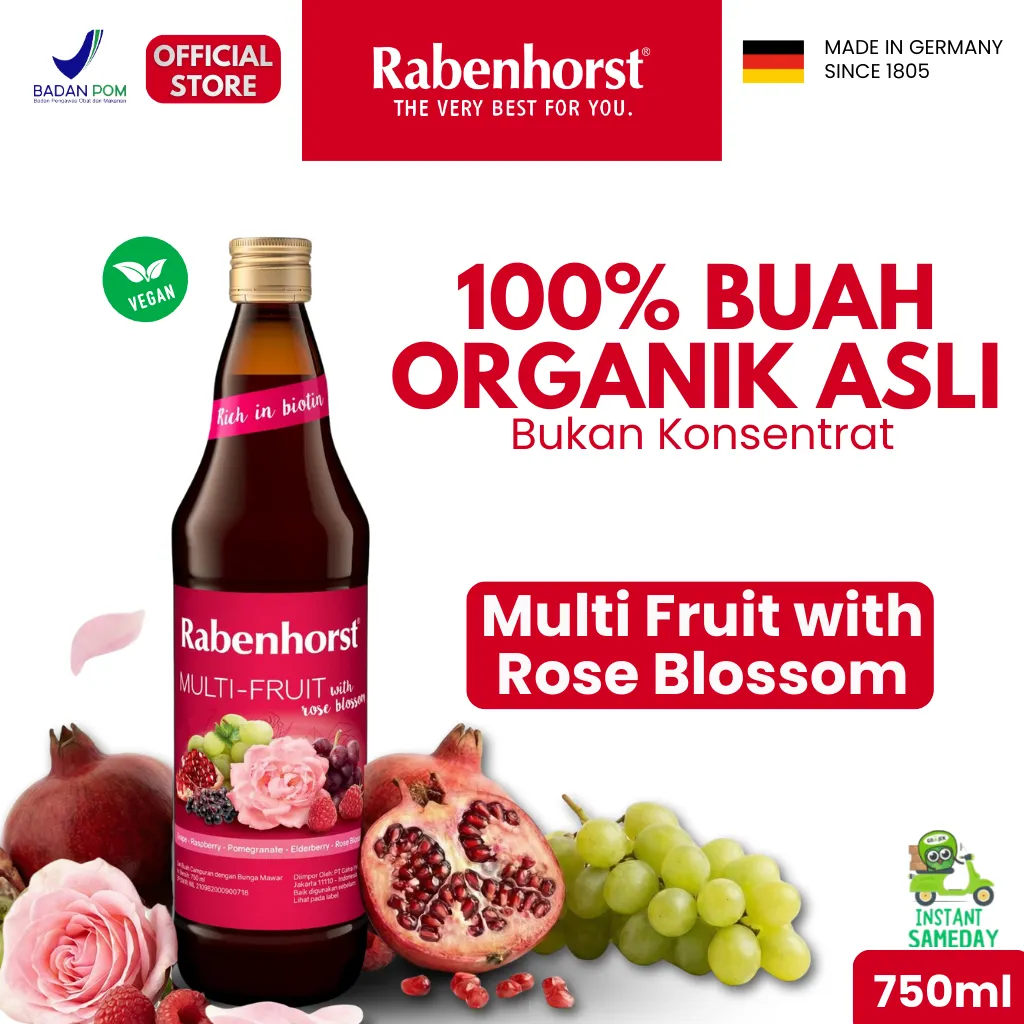 Rabenhorst Multi Fruit With Rose Blossom (Inner Beauty with Biotin) Juice - Instant / Sameday