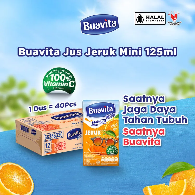 Buavita Mini Juice Jeruk 125ml (Isi 40)