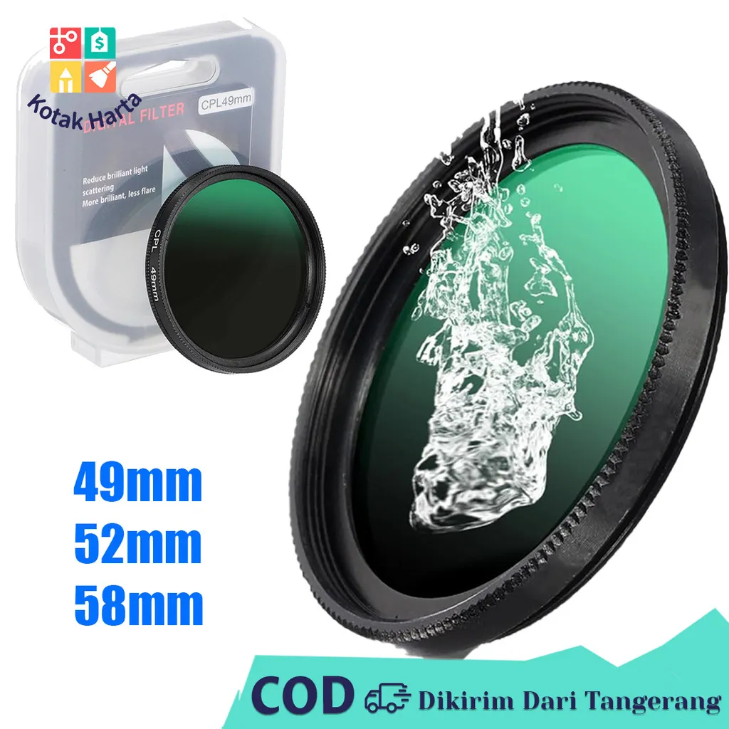 Filter CPL 49mm/52mm/58mm Circular Polarizing Kamera Universal