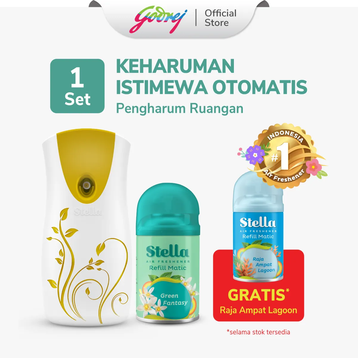 Stella Matic Box Set Green Fantasy - Pengharum Pewangi Ruangan Otomatis