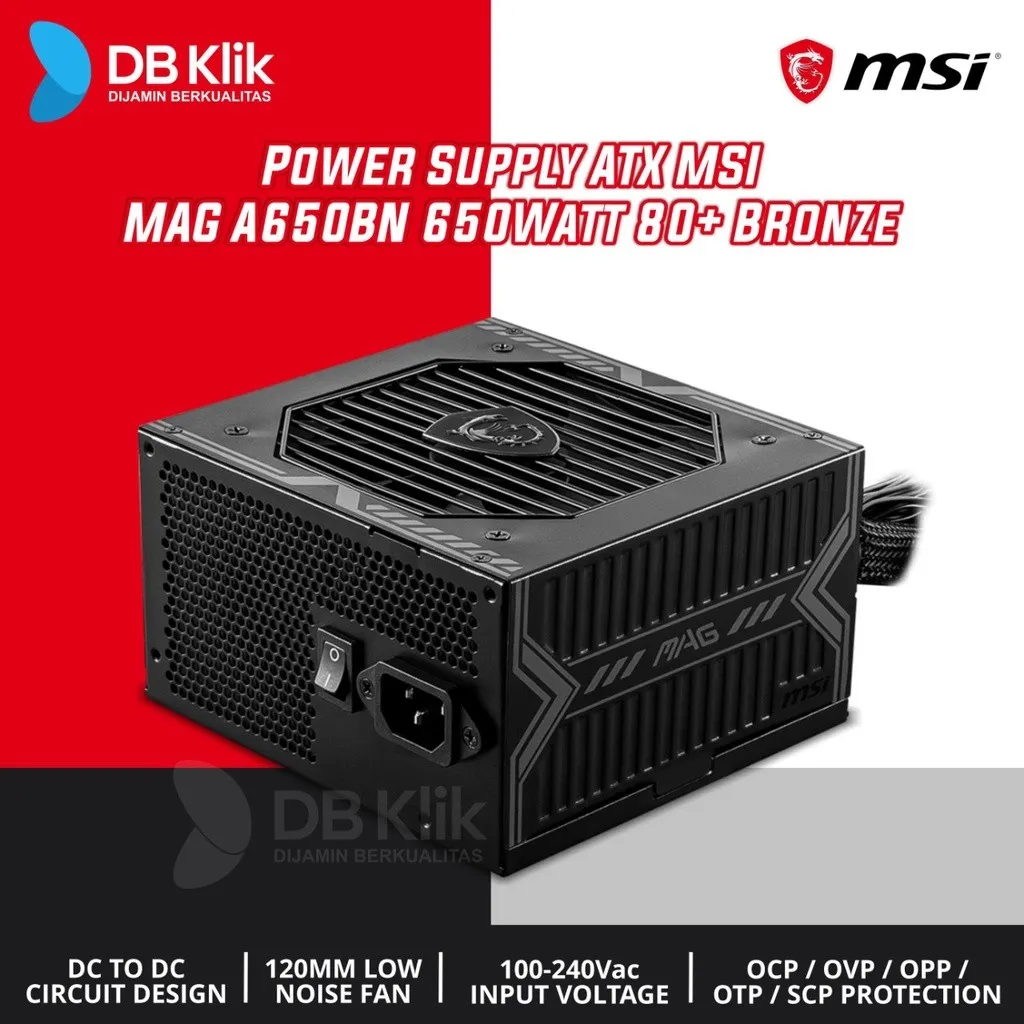 Msi Power Supply Mag A650Bn 650Watt 80+ Bronze - Psu Mag A650 Bn