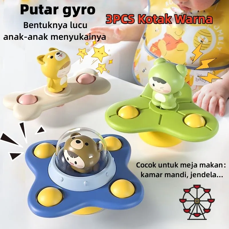 Ferris Wheel 3PCS Putar gyro/Anak Suction Cup Spinning Mainan / Mainan Mandi Bayi Bath Spin Spinner / Mainan Fidget Spinner Anak Pop it