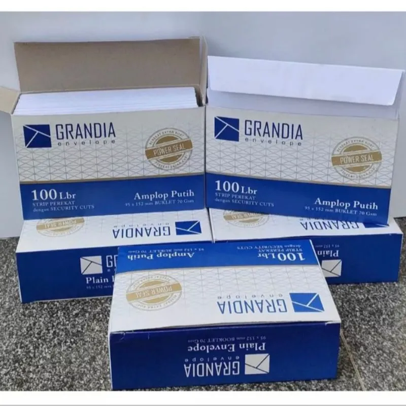 AMPLOP PUTIH SEDANG 13X8 CM DENGAN PEREKAT / LEM 100 LEMBAR / BOX