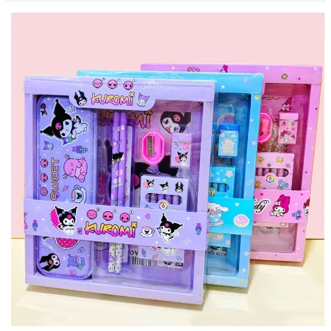 Gift Set Perlengkapan Tulis Anak Sekolah 6 in 1  &  7 in1/ Set Alat Tulis Anak Karakter Melody Cinamarol Kuromi