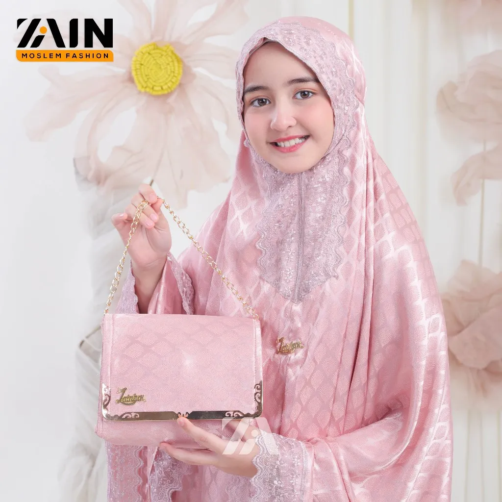 Mukena Anak Armany Jaquard Silk 2in1 Elise Luxury Series - ZAIN MOSLEM FASHION