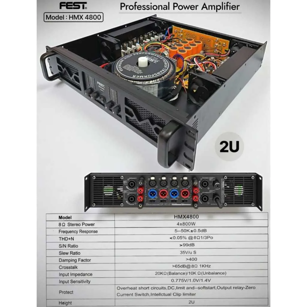 POWER AMPLIFIER FEST HMX4800 HMX 4800 ORIGINAL