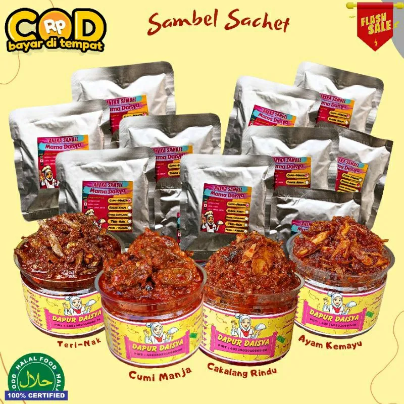 [SAMBAL SACHET 25 GRAM]  SAMBEL CUMI SAMBAL CUMI BABY SAMBAL TERI SAMBAL CAKALANG EAT SAMBAL EAT SAMBEL ASIN SAMBAL CIAMIK SUWIR AYAM EATSAMBEL EATSAMBAL OELEK SAOS TIRAM SAMYANG GOCHUJANG HALAL TOMAT BONCABE BON CABE TERASI BARBEQUE HALAL PEDAS