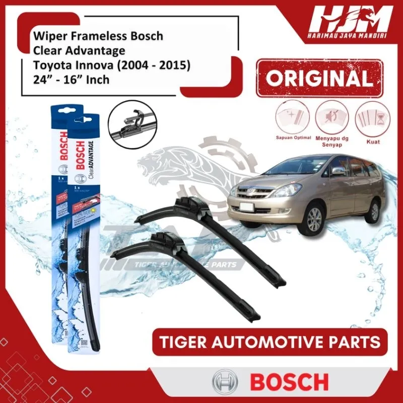 Wiper Blade Frameless Bosch Clear Advantage - Karet Pembersih Kaca Depan Innova 24" - 16" Original
