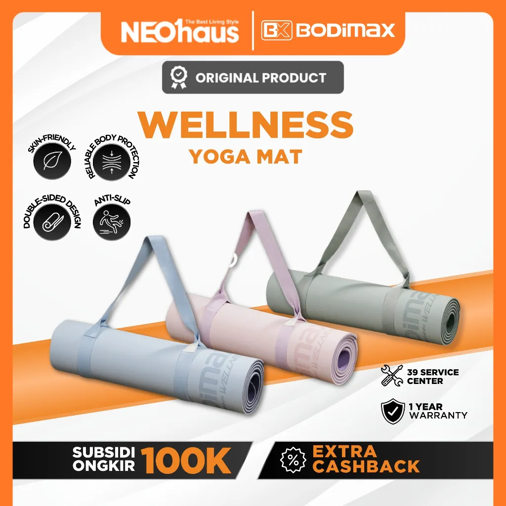 BODIMAX WELLNESS TPE - Yoga Mat Well Ness 8mm Matrass Alas Anti Slip Tebal