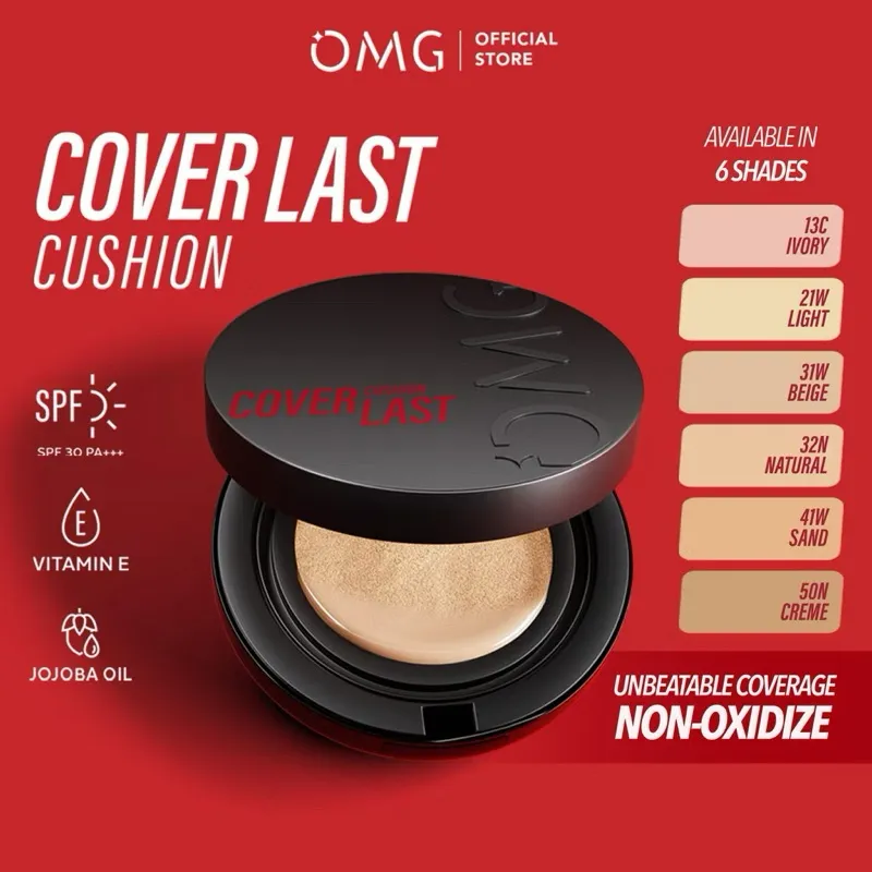[READY] OMG Oh My Glam Coverlast Cushion 15g Cushion Foundation Skin Tint Make Up High Coverage Dewy Finish