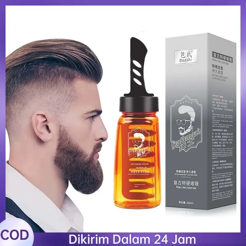 COD Gel Rambut Sisir Pomade Oil Tahan Lama Tidak Lengket Hair Stayling Pria Minyak Rambut Gel / Wax Minyak Rambut 260ml