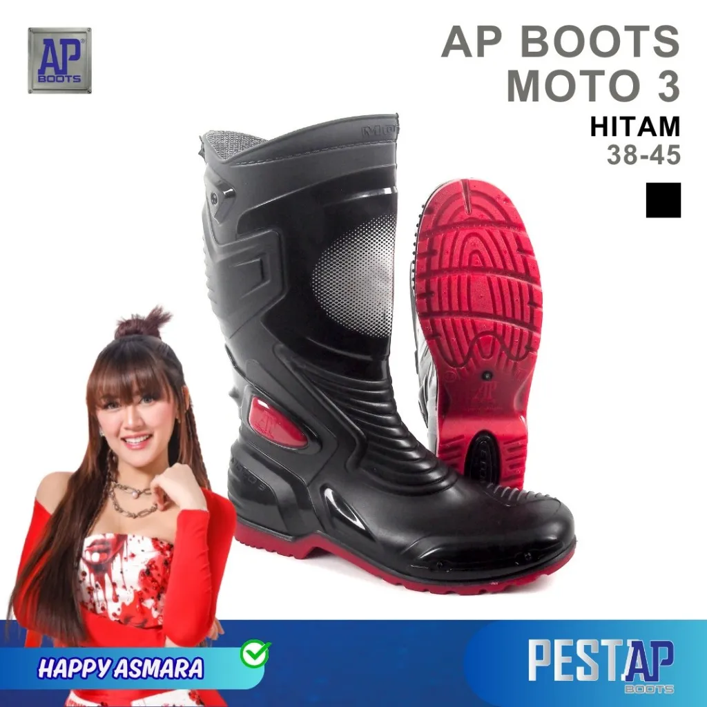 AP Boots MOTO 3 - Sepatu Boot PVC
