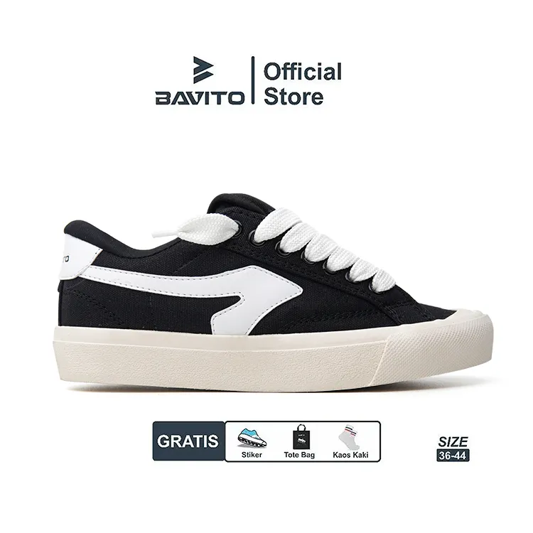 Bavito 36-44 Chunky Hitam Putih - Sepatu Sneakers Casual Pria Wanita - Spatu Gemuk Skena Laki laki Perempuan