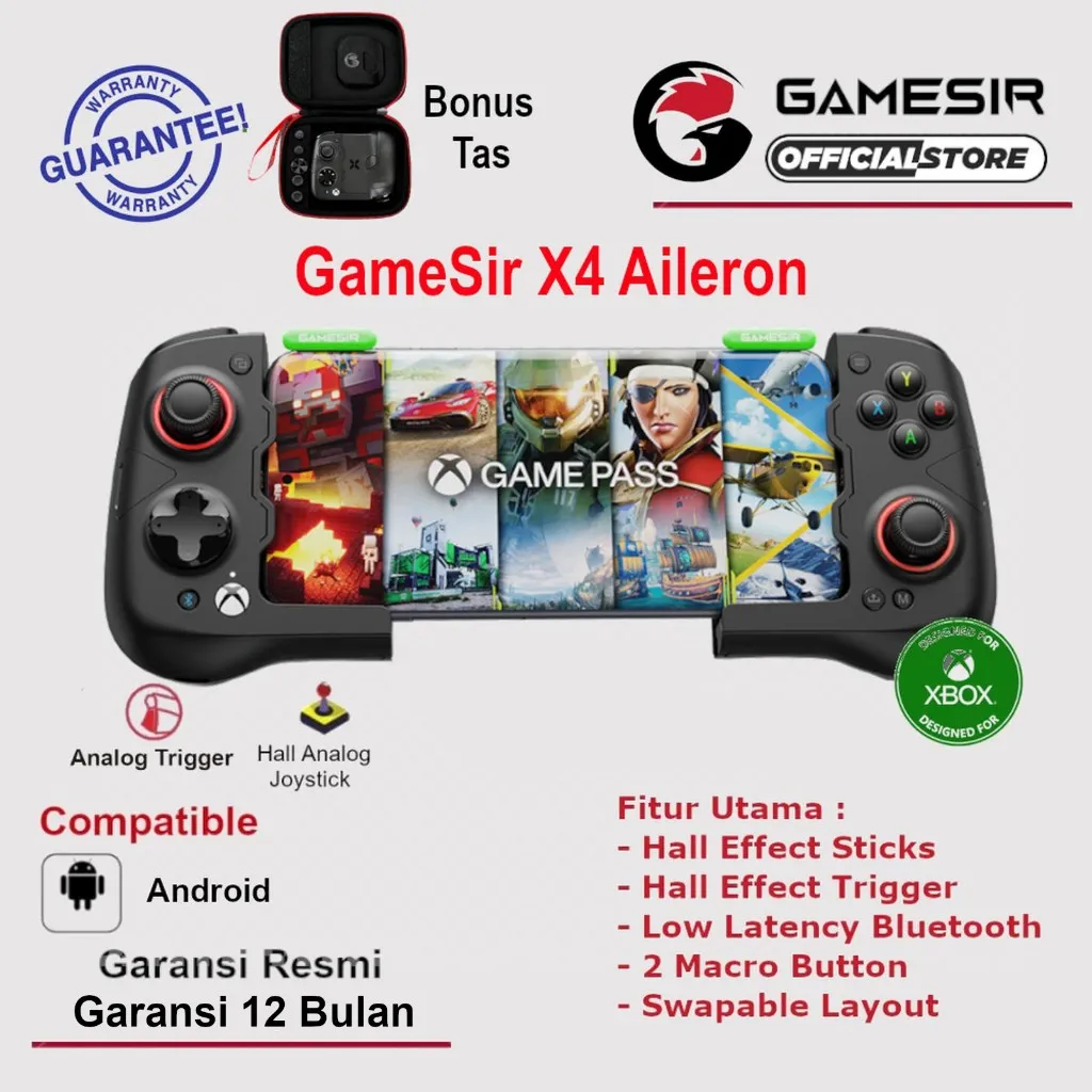 GameSir X4 Aileron Mobile Gaming Controller Hall Effect Josytick Wireless Gamepad for Smartphone Android