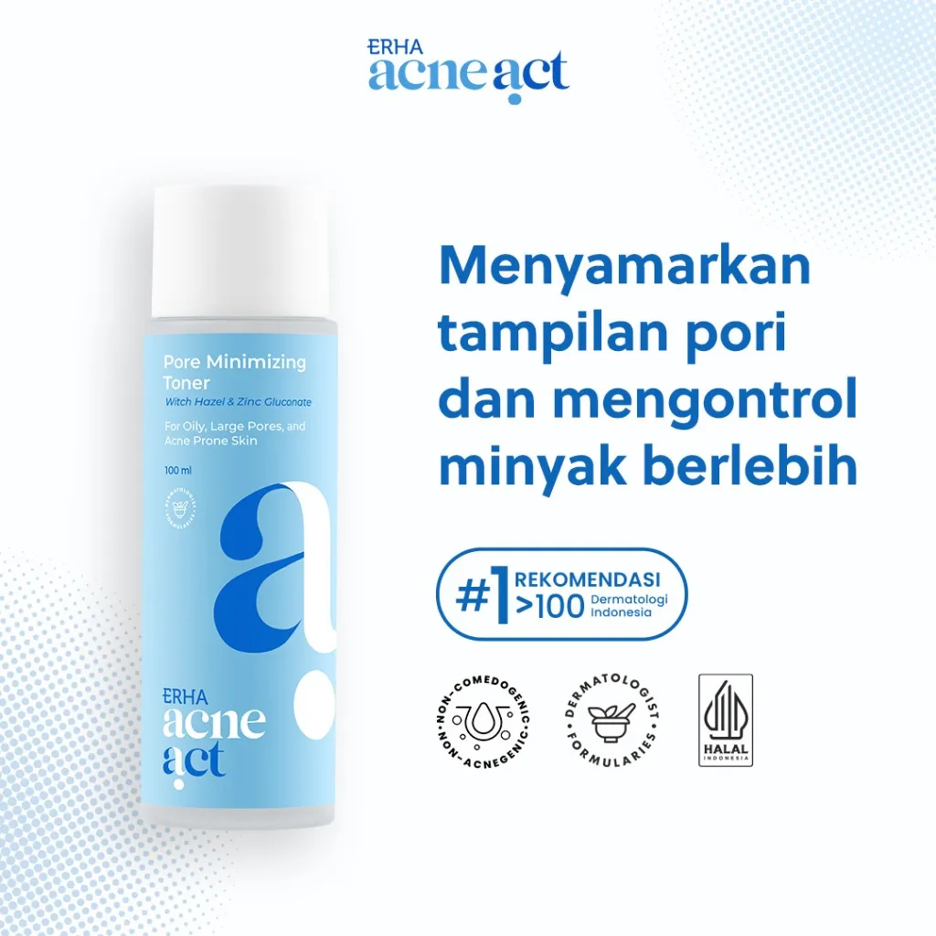 ERHA Acneact Pore Minimizing Toner 100ml-Toner Berjerawat Mengecilkan Pori-pori | BHA | Witch Hazel
