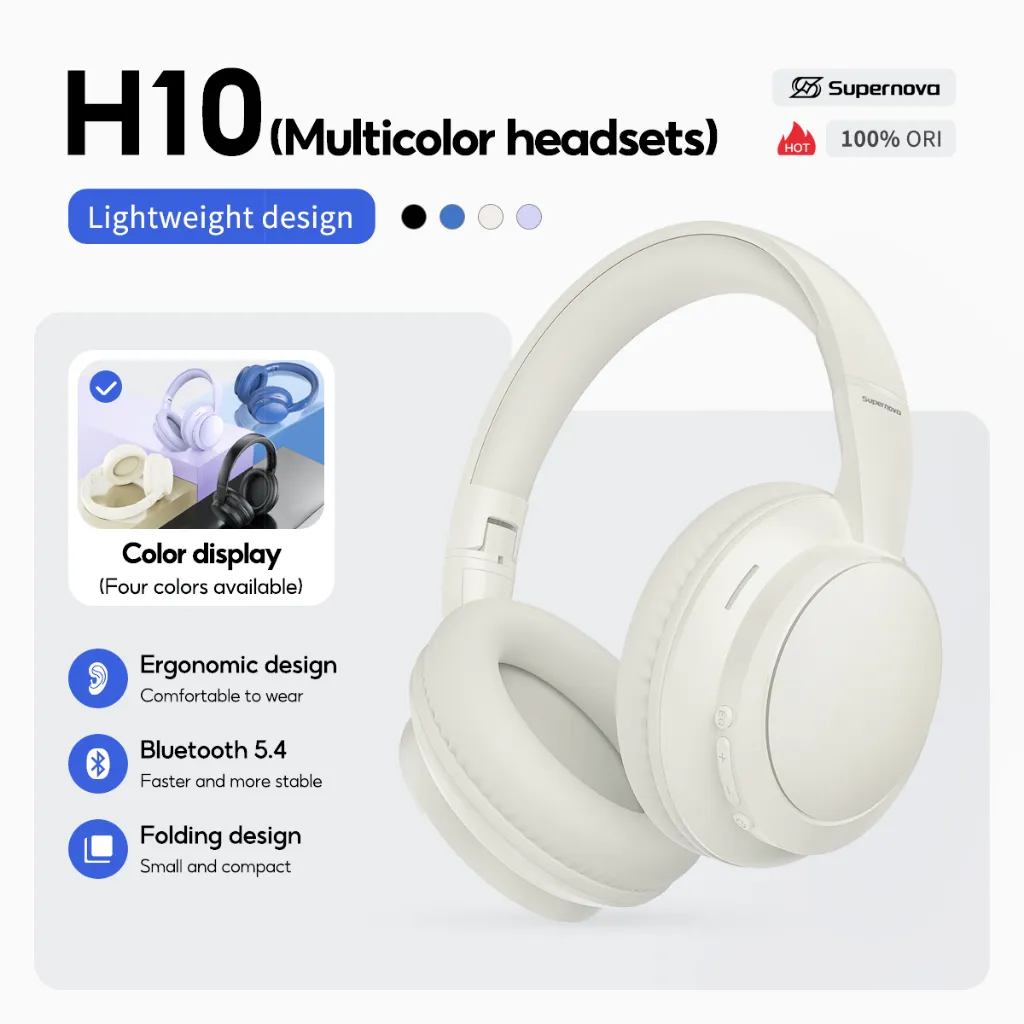Supernova H10 Headphone Bluetooth Wireless Headset Earphone 5.4 Stereo Bass
