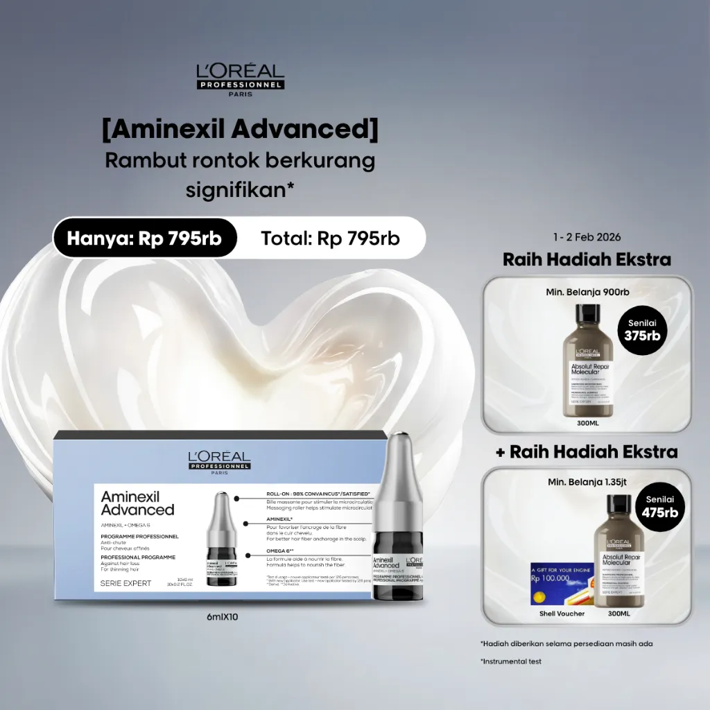 Serie Expert Aminexil Advanced Scalp Treatment 10x6 ml Untuk Rambut Rontok by L'Oreal Professionnel