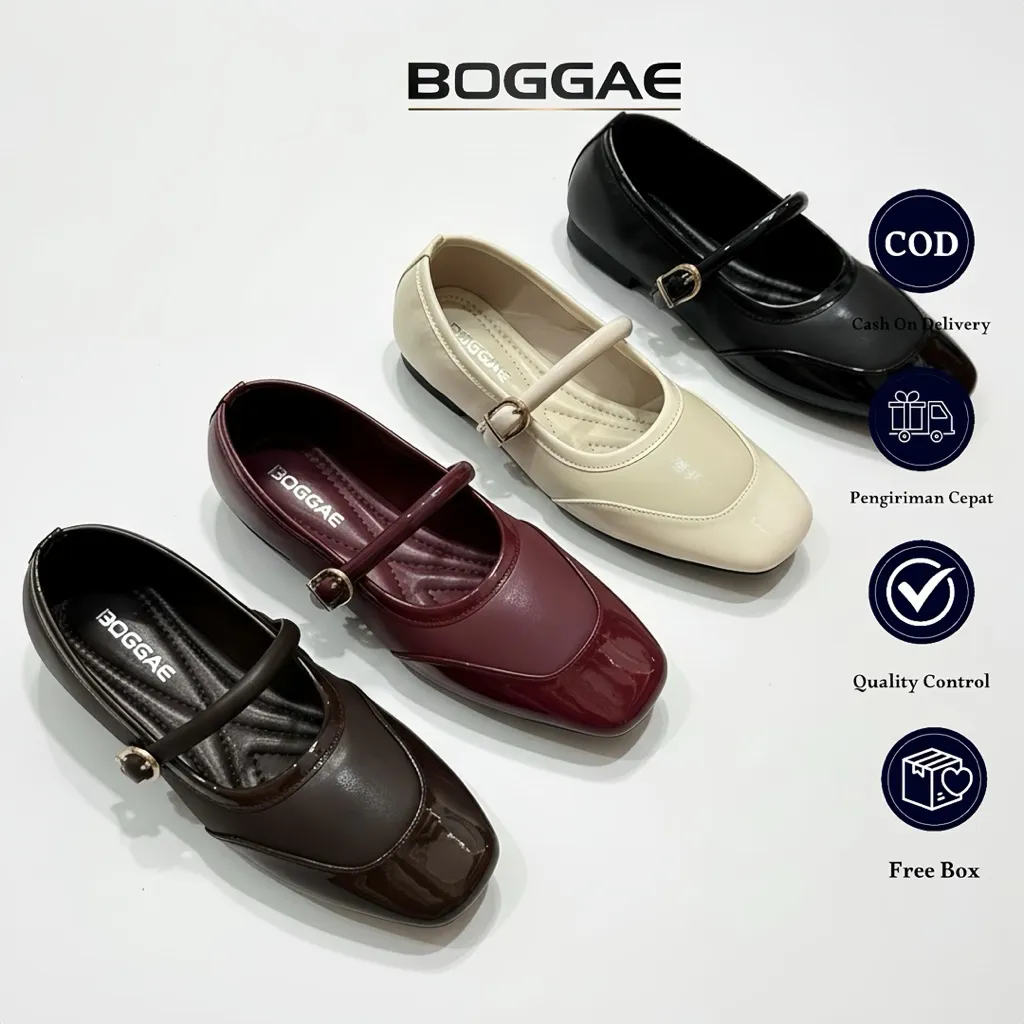 Sepatu Ballet Wanita Kekinian flat shoes / Sepatu Flatshoes Korea Mules Mary Janes