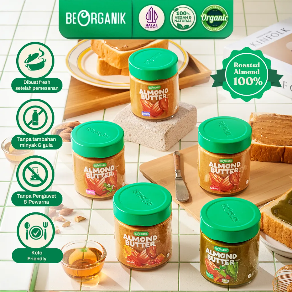 BEORGANIK ROASTED ALMOND BUTTER / SELAI ALMOND (UNSWEETENED, GLUTEN FREE,VEGAN)
