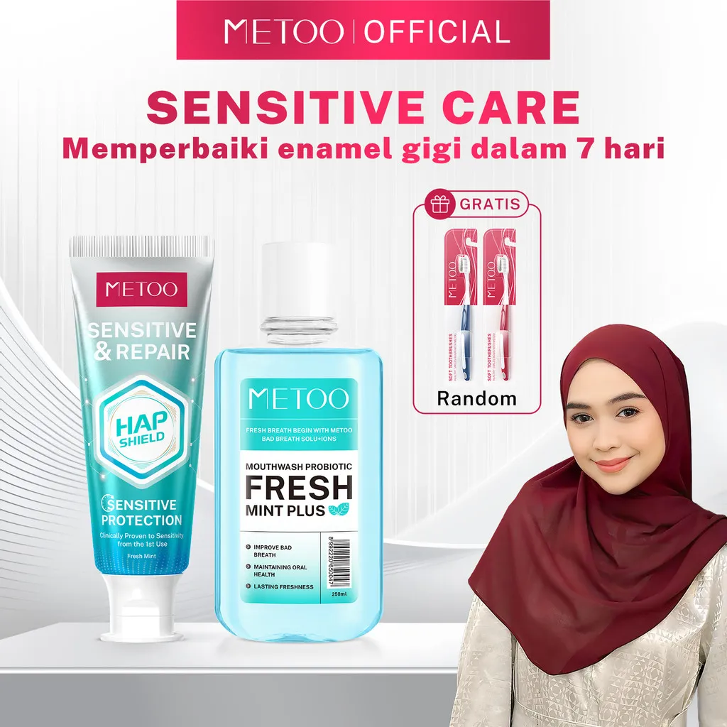[SENSITIVE CARE] -  HAP Shield Sensitive Care Toothpaste Freshmint 100gr*1 + Freshmint Mouthwash 250ml*1 + Soft Tooth Brush*2 -BPOM Gigi Putih / Karang Gigi /Membersihkan Noda Gigi / Gigi Sensitif / Gigi Ngilu / Memperbaiki enamel gigi / gigi berlubang