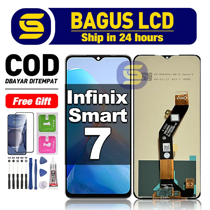 LCD Infinix Smart 7 Fullset hp layar Touchscreen untuk Glass Touch Screen Digitizer COD sun gadget free lem
