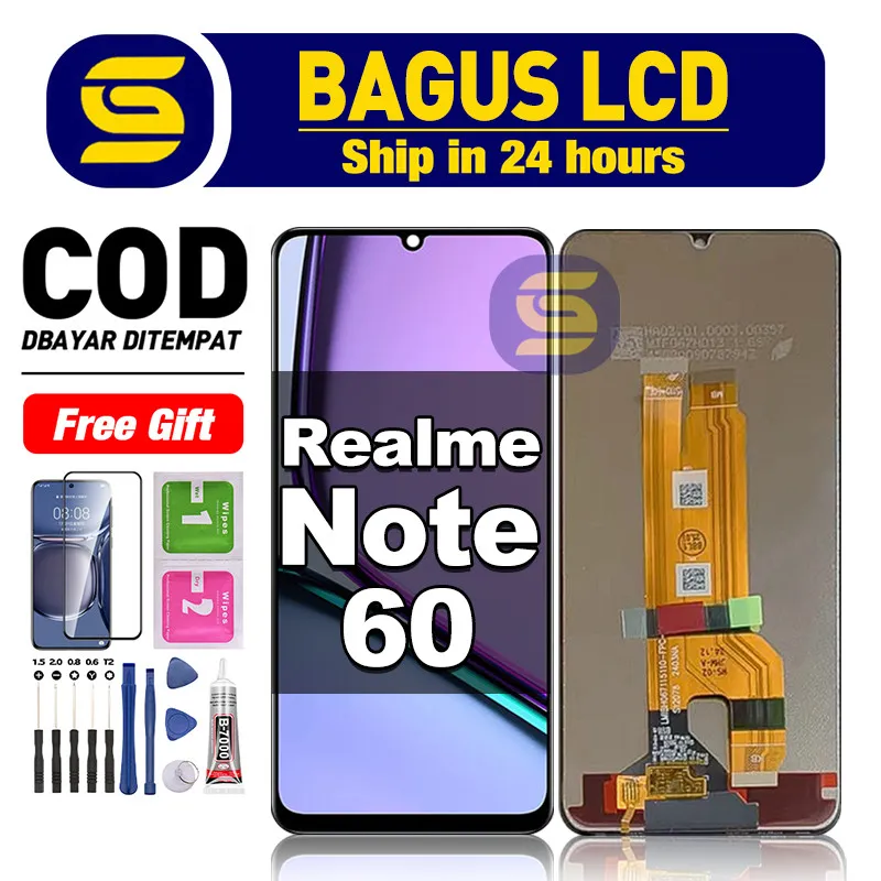LCD Realme note 60 Fullset hp layar Touchscreen untuk Glass Touch Screen Digitizer COD sun gadget free lem
