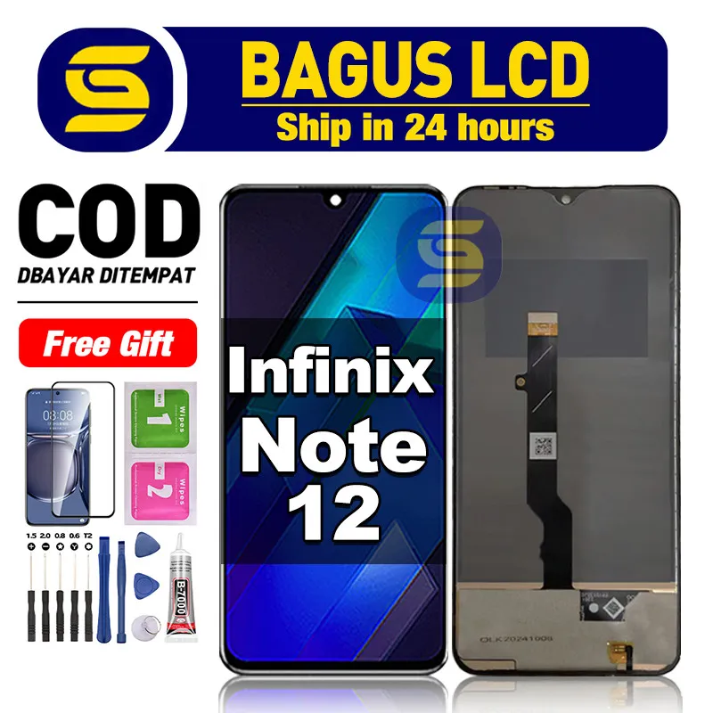 LCD Infinix Note 12 Fullset hp layar Touchscreen untuk Glass Touch Screen Digitizer COD sun gadget free lem
