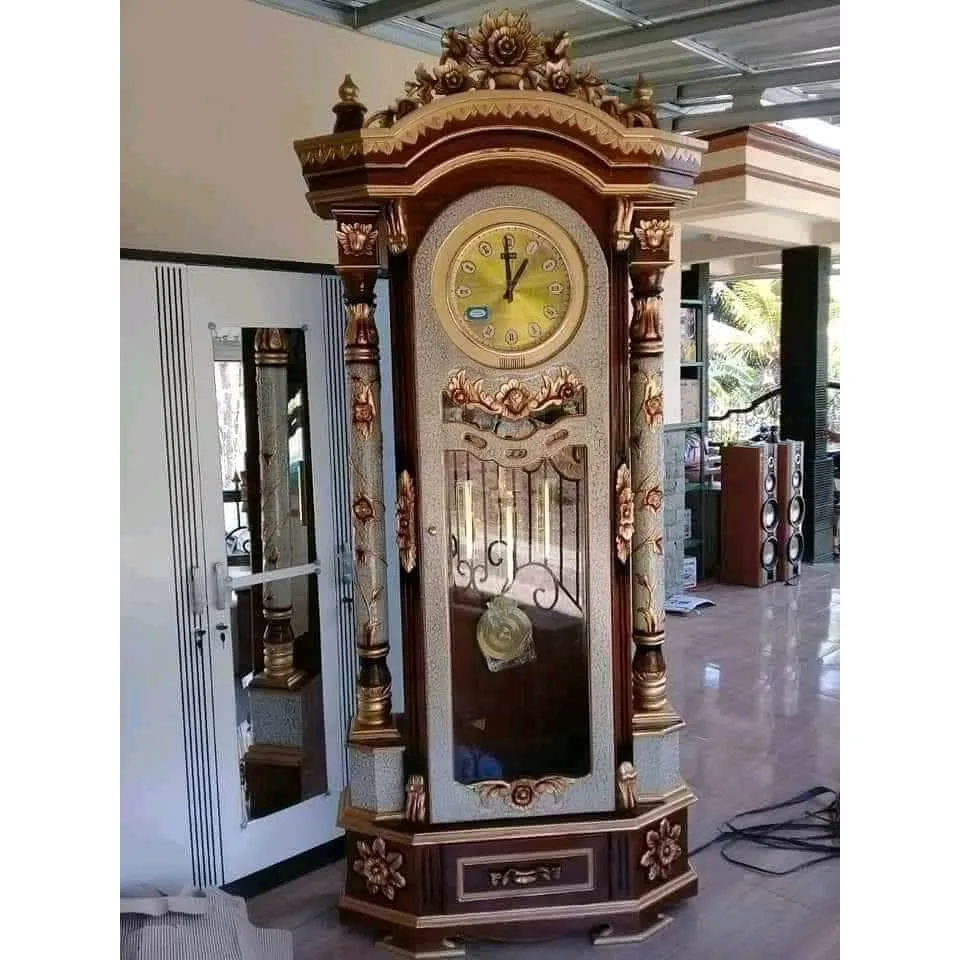Lemari Jam Hias Mewah/Jam besar Full ukir(jati asli