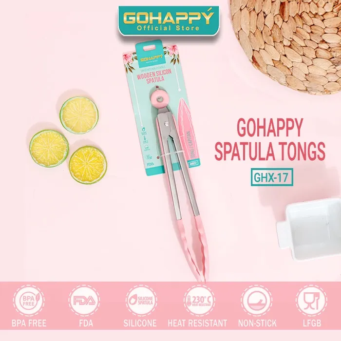 PENJEPIT MAKANAN Capitan tongs Silicone Gohappy - Spatula Material terbaik GHX17 Sendok Masak Dapur Premium