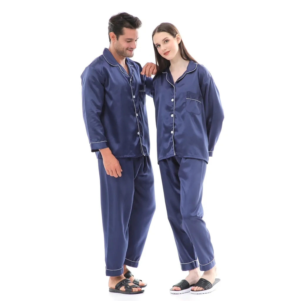 Zavyn Setelan Piyama Satin Couple Long Sleeve Lengan Panjang