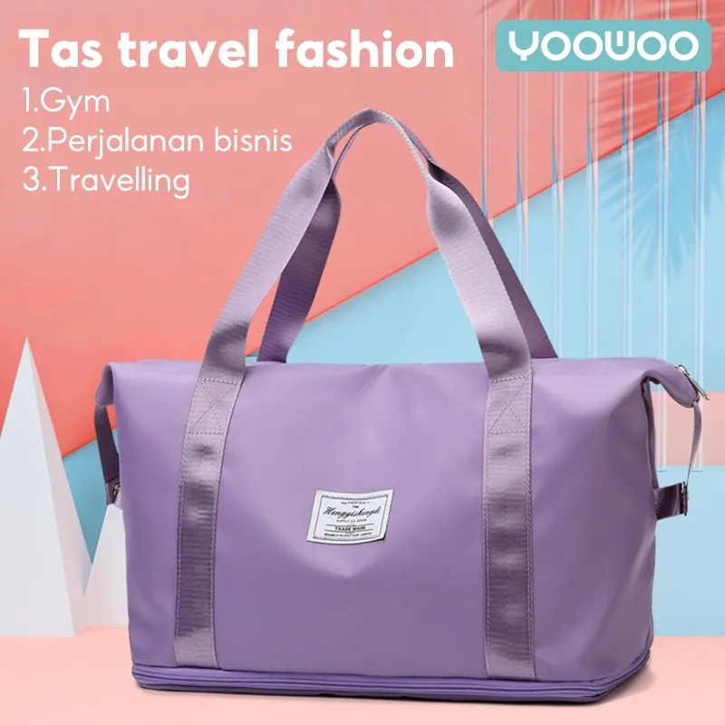 YooWoo Tas travel berkapasitas besar/tas kebugaran/tas olahraga/tas bahu modis/tas tahan air