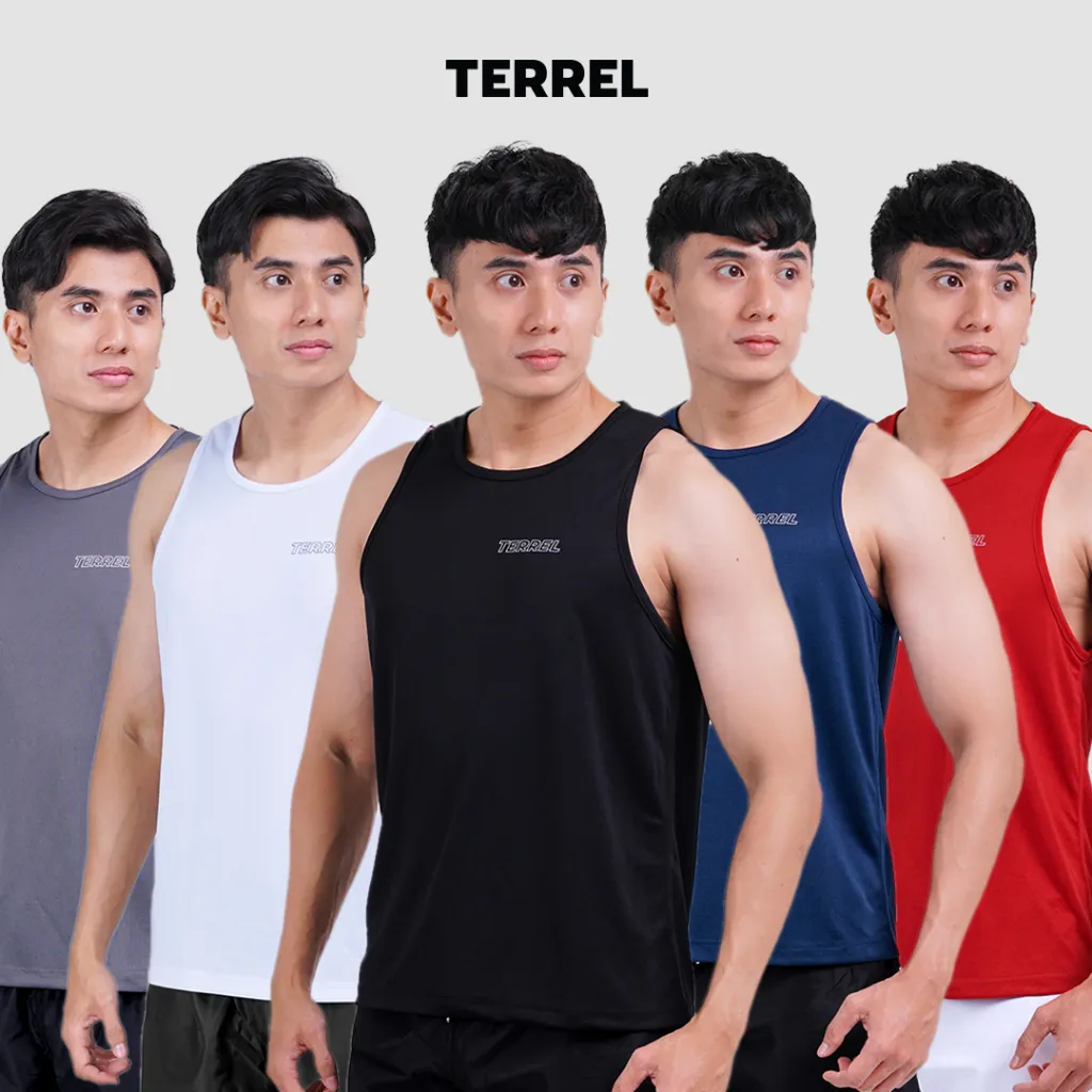 Terrel sportswear Basic Tanktop Sleeveless baju atasan tanpa lengan kaos olahraga dry fit  pria lari running gym