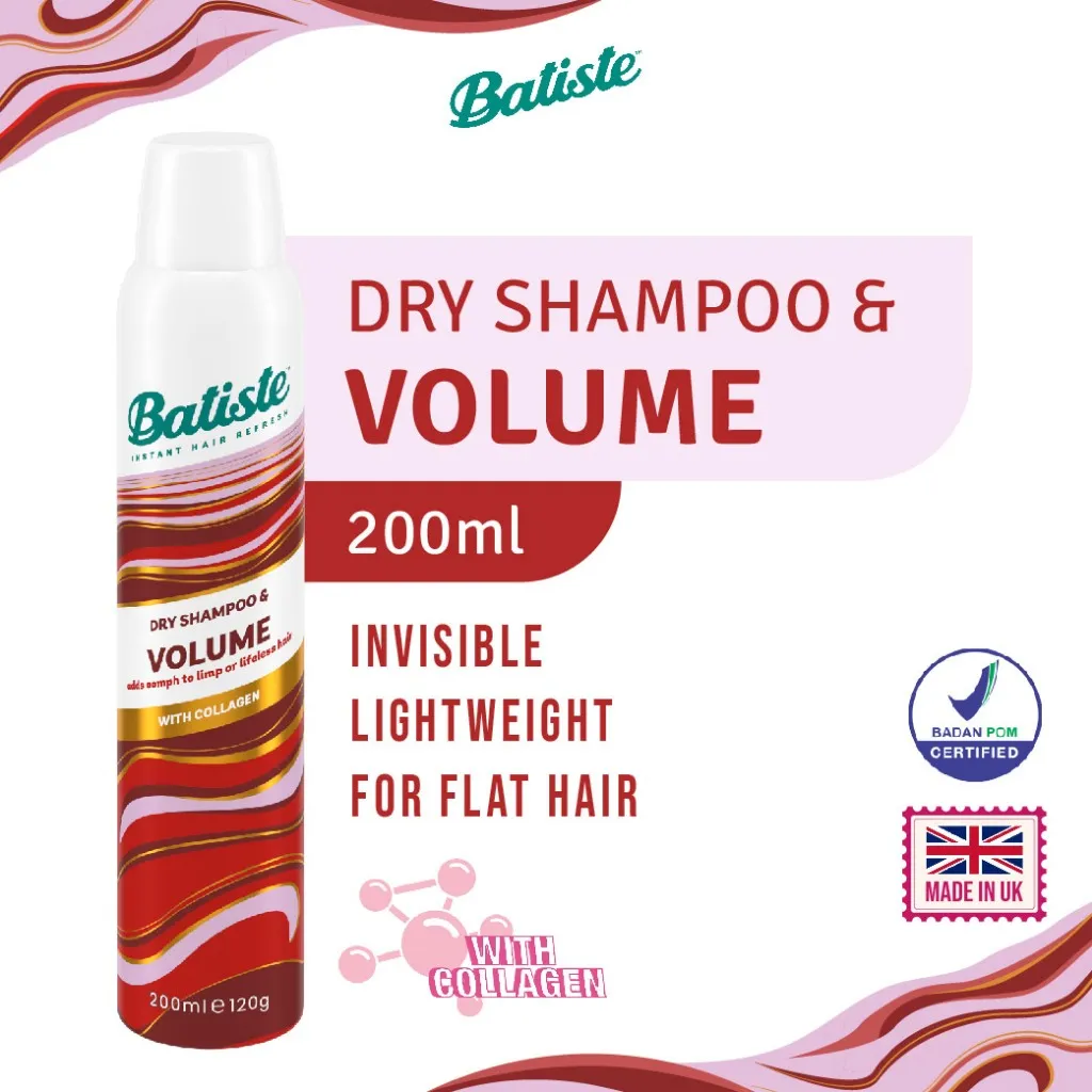 Batiste Benefit Dry Shampoo & Volume 200ml (Shampoo Kering Tanpa Bilas)