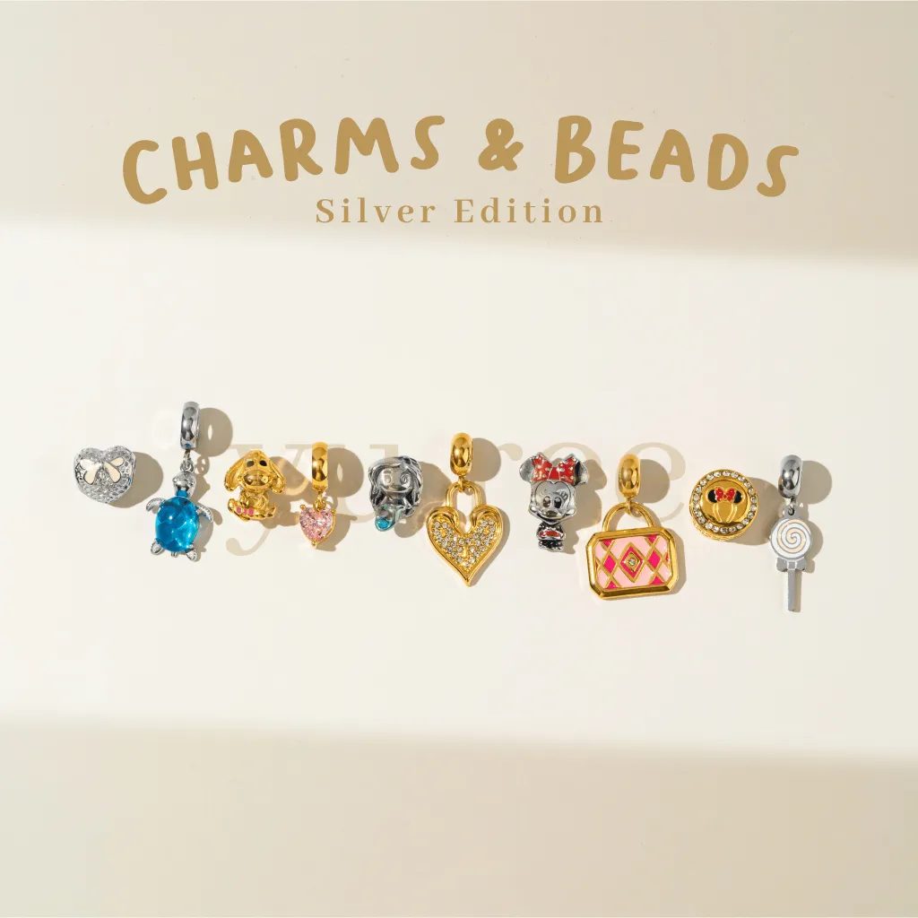YUREE • Charms and Beads Anti Karat ( Silver Edition ) • Charms Gelang Titanium