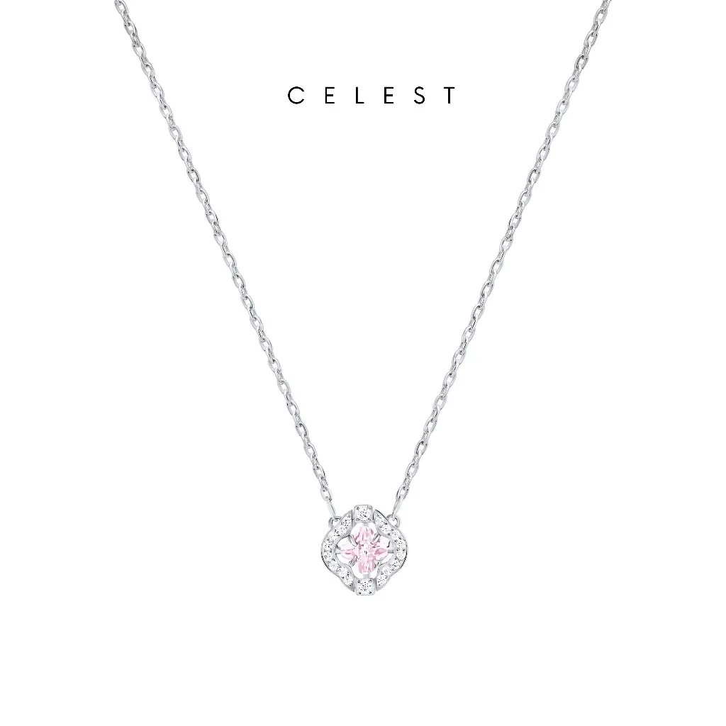 Celest - Lillá Silver Necklace Jewelry (Adjustable) | Kalung Emas Asli 18K Bersertifikat | Perhiasan Lapis Emas 18 Karat Gold Plated | Kado Aksesoris Pernikahan Anniversary Ulang Tahun | Gift Box Mewah