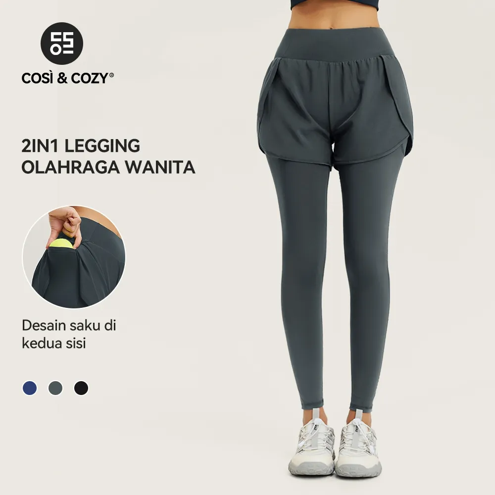 COSI COZY Celana Olahraga Wanita 2in1 Celana Pendek Legging Olahraga Wanita Sport