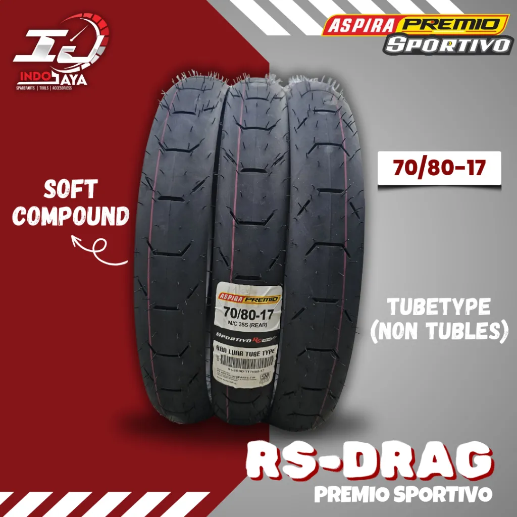 [READY COD] BAN ASPIRA PREMIO SPORTIVO DRAG TUBETYPE (70/80-17) SOFT COMPOUND DRAG RING 17 / BAN BALAP SOFT COMPOUND RS DRAG ( 70-80-17 ) BAN TUBETYPE RING 17 BAN RACING BALAP