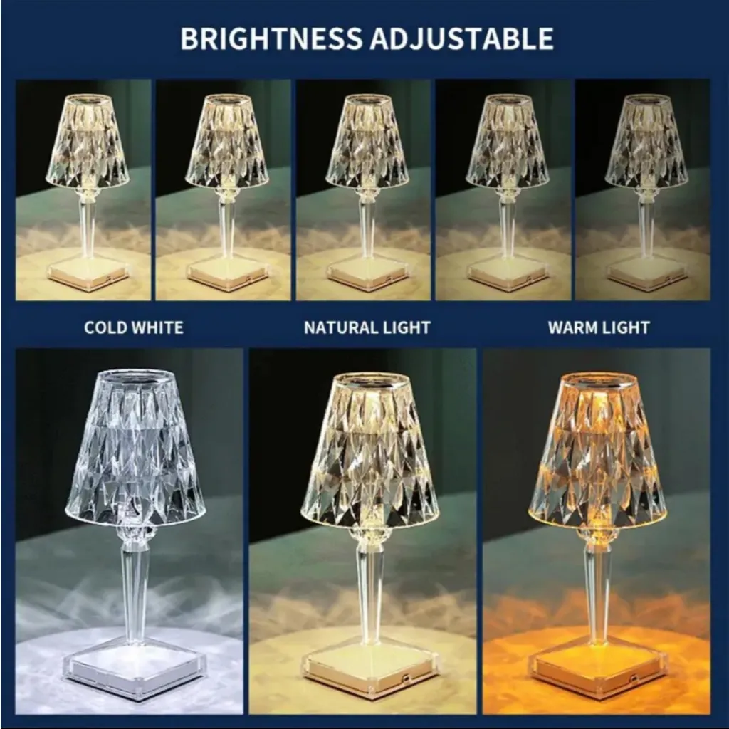 Lampu Meja Crystal Lampu Meja Cristal Usb Lampu Sensor Sentuh