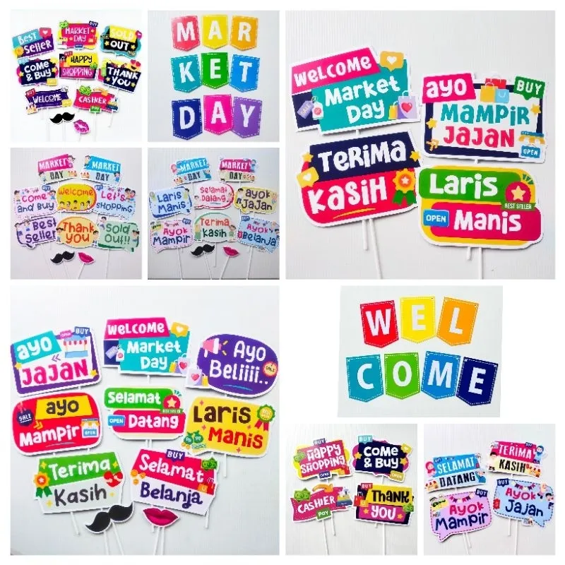 MARKET DAY PROPS DAN BUNTING FLAG PROPERTI FOTO ACC MARKET DAY DEKORASI PHOTOBOOTH