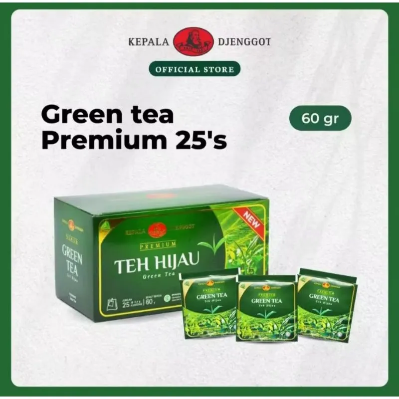 GROSIR ! Teh Hijau Kepala Djenggot Premium 50gr - Teh Hijau Celup - Teh Diet - Teh Kepala Djenggot [KEMASAN BARU 50gr]
