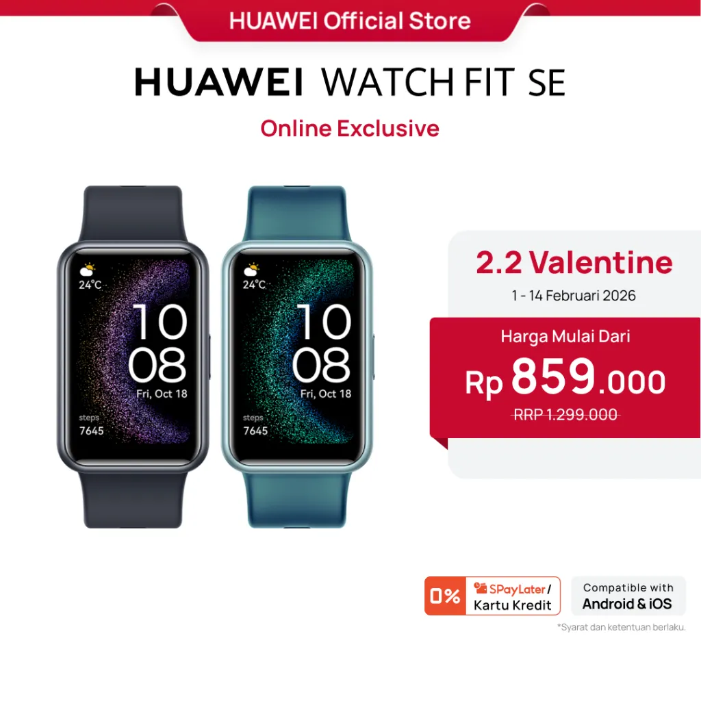 [2.2 | Voucher s/d 15%] HUAWEI WATCH FIT Special Edition Smartwatch | 1.64 HD AMOLED | 24/7 Active Health Management | Built-in GPS | Fast Charging