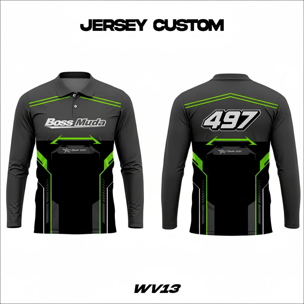 Jersey Racing Lengan Panjang Custom Desain Sesuai Keinginan -Tampil Lebih Keren Dirancang Nyaman Untuk Aktivitas Ekstrem & Balapan