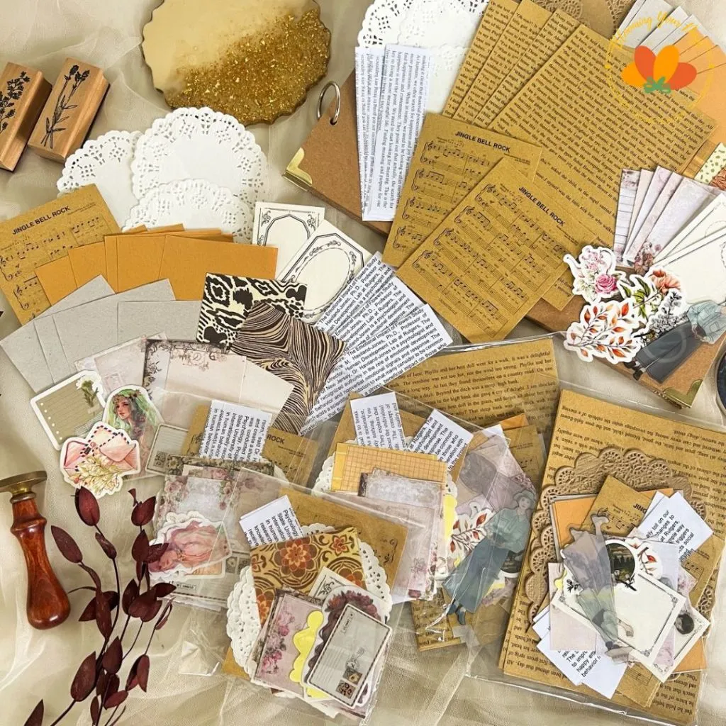TERMURAH! journal kit vintage stiker journaling deco diari buku catatan sticker scrapbook dekorasi kertas stiker