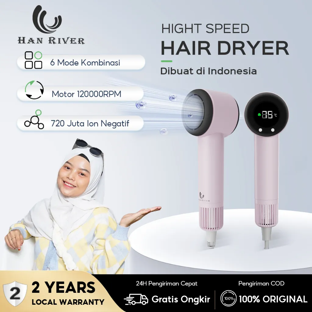 HAN RIVER Hair Dryer 110000 RPM 9 mode High Speed hairdryer Portable Pengering Perawatan Rambut