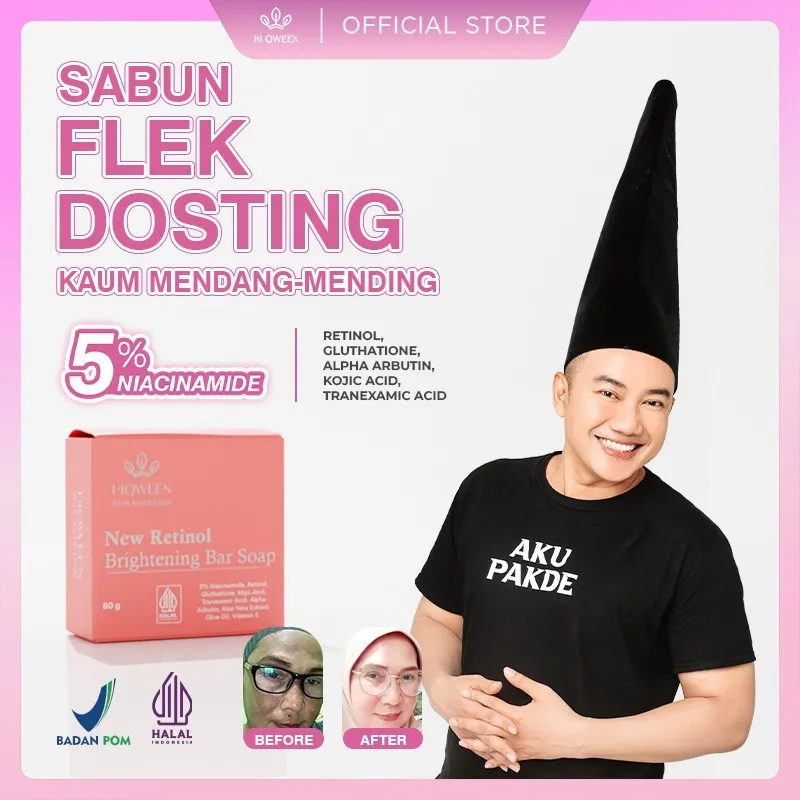 Hiqween NEW Retinol Brigthening Soap SABUN FLEK Sabun Cuci Muka Pemutih Wajah Penghilang Flek Hitam