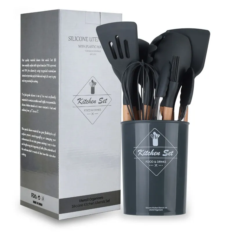 Shopello Spatula Silikon Set 12 Peralatan Masak Sutil Silikon Tahan Panas Anti Lengket
