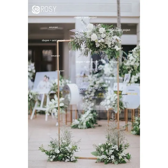 BACKDROP WEDDING MODEL GAWANG DENGAN BAHAN BESI HOLO COCOK UNTUK PERNIKAHAN DAN LAMARANWELCOME HANGER WEDDING DEKORASI ELEGANT KODE GW2
